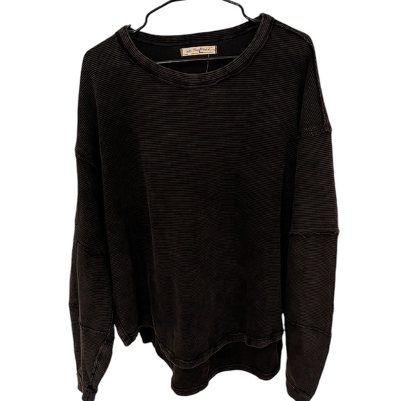 We The Free Tops - Free People We the Free Black Ribbed Pullover/Lightweight Sweatshirt L. NWT